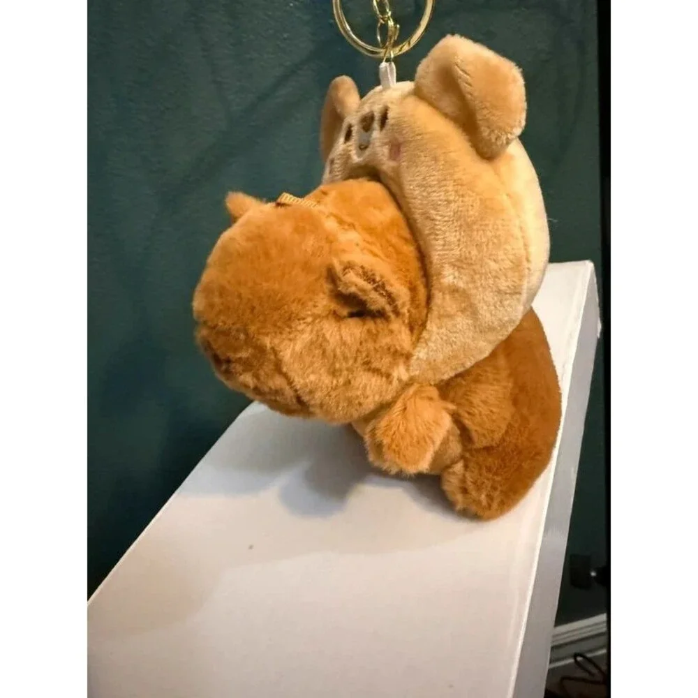 Capybara Plush Purse Charm Keychain | Teddy Bear Hat | NWT